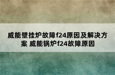 威能壁挂炉故障f24原因及解决方案 威能锅炉f24故障原因